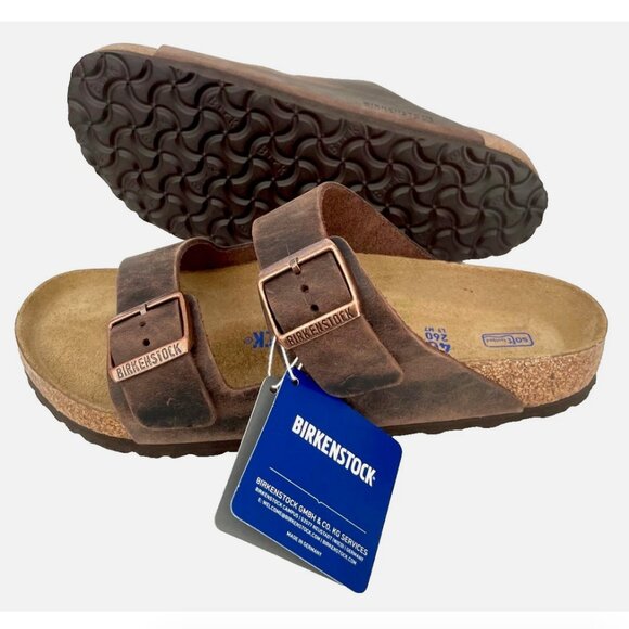 NEW! BIRKENSTOCKS ARIZONA SOFT FOOTBED HABANA OILED LEATHER SANDALS WOMENS 40 9 - Picture 13 of 14